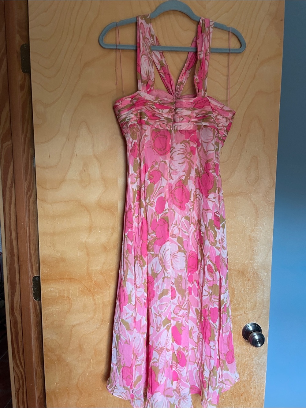 Maggy London Pink Floral Maxi Dress - Picture 3 of 3